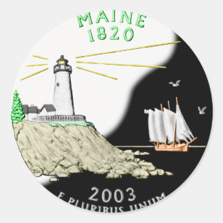 Maine Classic Round Sticker