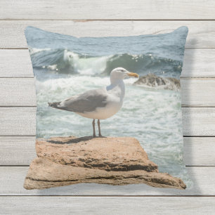 Maine Coast Acadia Ocean Seagull Cushion