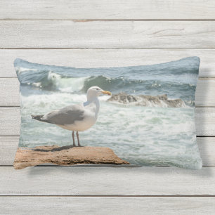 Maine Coast Acadia Ocean Seagull Lumbar Cushion