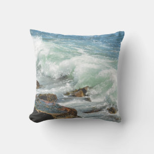 Maine Coast Acadia Ocean Waves Cushion
