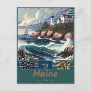 Maine Coastal Surreal Beauty Postcard