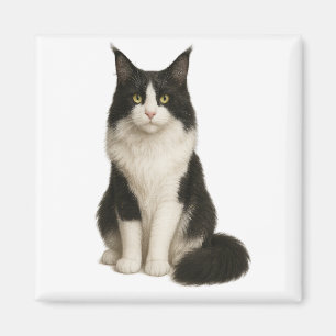 Maine Coon black and white Magnet