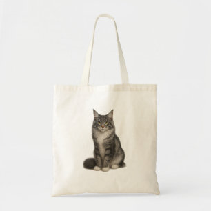 Maine Coon Black Silver Tabby Tote Bag