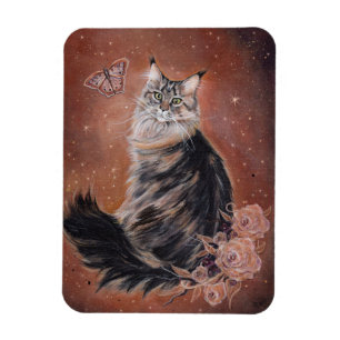 Maine coon cat art by Renee Lavoie Magnet
