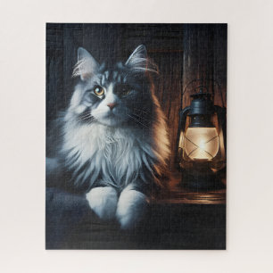 MAINE COON CAT ART JIGSAW PUZZLE