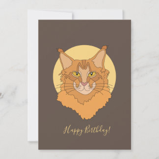 Maine Coon Cat Birthday Card