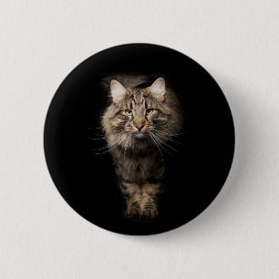 Maine Coon Cat black 6 Cm Round Badge