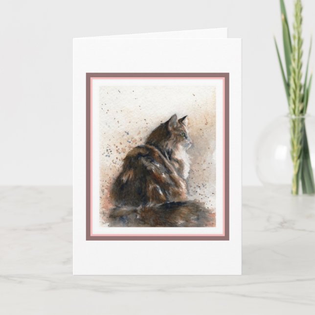 Maine Coon Cat Blank Greeting Card (Front)