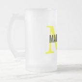 Maine Coon Cat Breed Monogram Frosted Glass Beer Mug (Left)