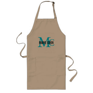 Maine Coon Cat Breed Monogram Long Apron