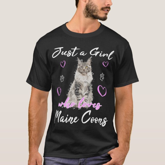 Maine Coon Cat Cats kitten Maine Coon cat motif T-Shirt (Front)