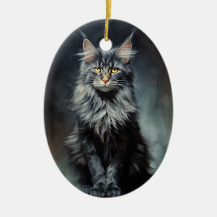 Maine Coon cat Ceramic Ornament