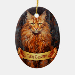 Maine Coon cat Ceramic Ornament