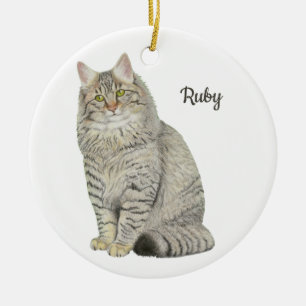 Maine Coon Cat Ceramic Ornament