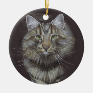 Maine Coon Cat Ceramic Ornament