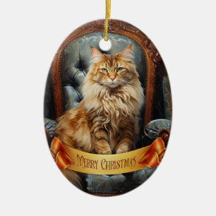 Maine Coon cat Ceramic Ornament