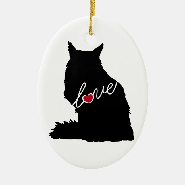 Maine Coon Cat Ceramic Ornament (Front)