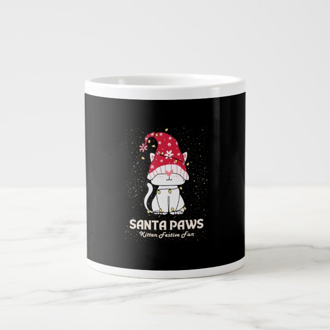 Maine coon cat Christmas  Large Coffee Mug (Front)