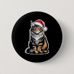 Maine Coon Cat Christmas Xmas Kitten Kitty Lover M 6 Cm Round Badge