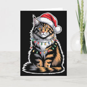 Maine Coon Cat Christmas Xmas Kitten Kitty Lover M Card