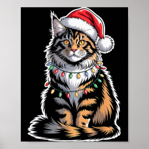 Maine Coon Cat Christmas Xmas Kitten Kitty Lover M Poster