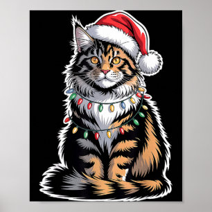 Maine Coon Cat Christmas Xmas Kitten Kitty Lover M Poster
