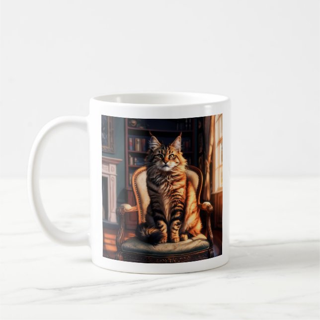 Maine Coon Cat Coffee Mug (Left)