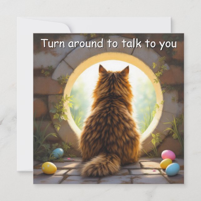 Maine Coon cat - Easter Holiday Card (Front)
