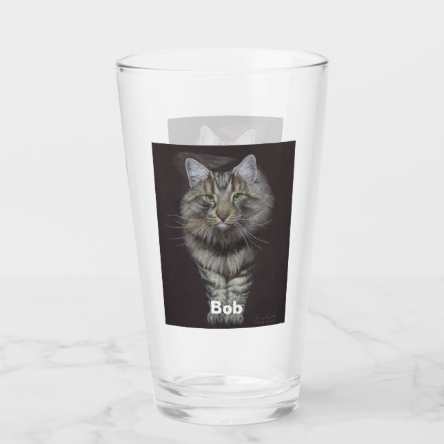 Maine Coon Cat Glass (Front)