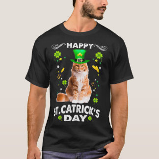 Maine Coon Cat Happy St Catricks Day St Patricks D T-Shirt