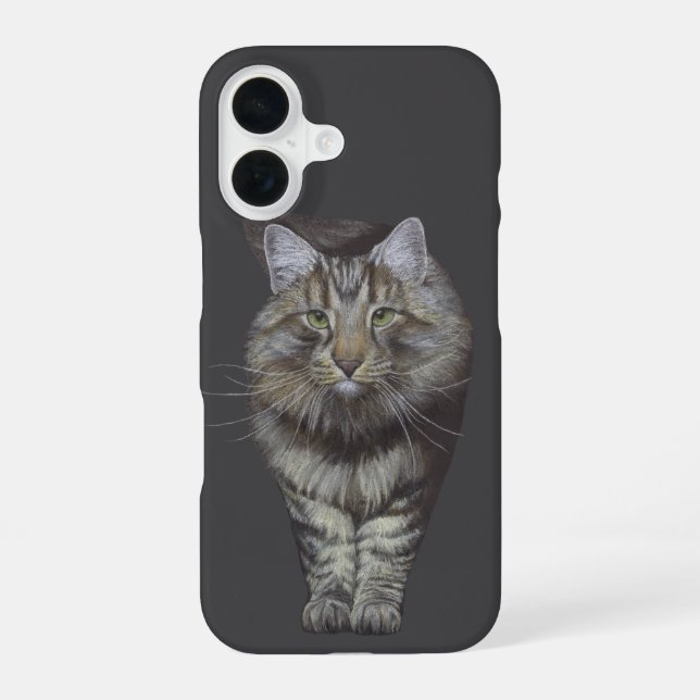 Maine Coon Cat iPhone 16 Case (Back)
