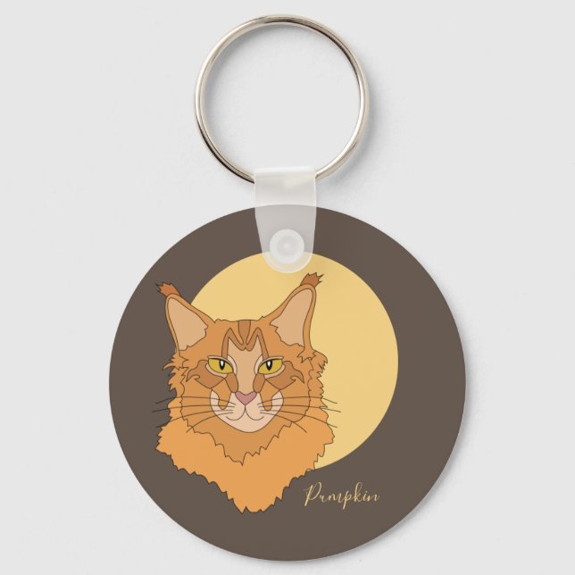 Maine Coon Cat Key Ring (Front)