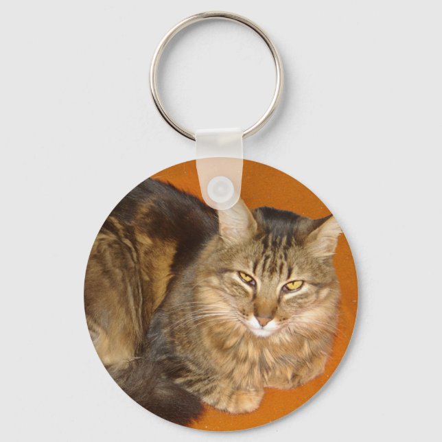 Maine Coon Cat Key Ring (Front)