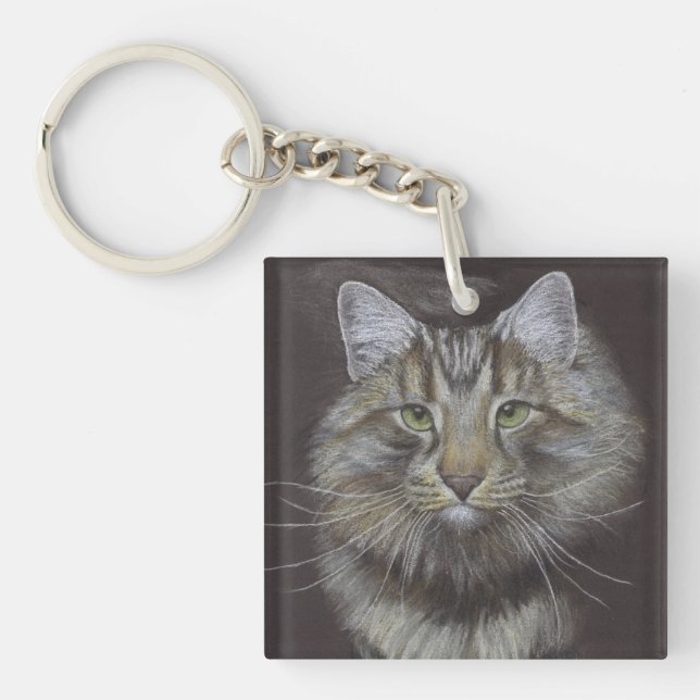 Maine Coon Cat Key Ring (Front)