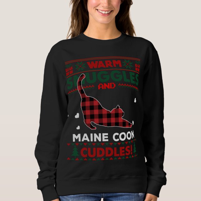 Maine Coon Cat Lover Cute Cat Xmas Ugly Christmas  Sweatshirt (Front)