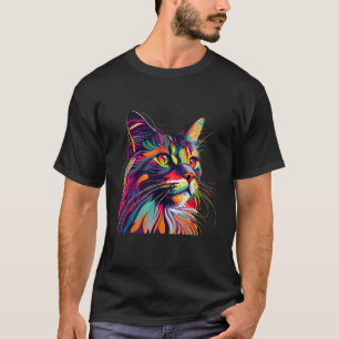 Maine Coon Cat Lovers Colorful Pop Art Maine Coon T-Shirt