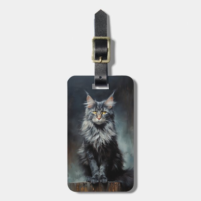 Maine Coon cat Luggage Tag (Front Vertical)