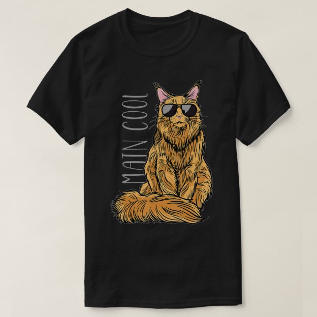 Maine Coon Cat  Main Cool  T-Shirt (Design Front)