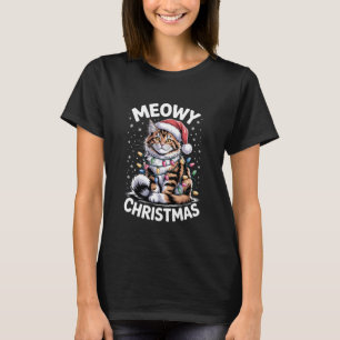 Maine Coon Cat Meowy Christmas Funny Festive Light T-Shirt