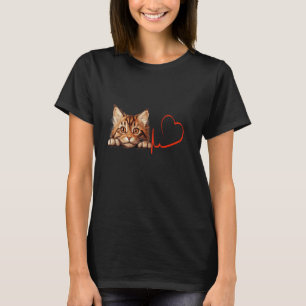 Maine Coon Cat My Heartbeat EKG Funny Cats My Card T-Shirt