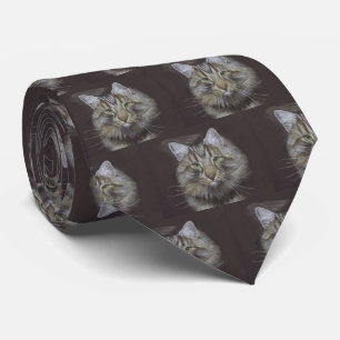 Maine Coon Cat Neck Tie