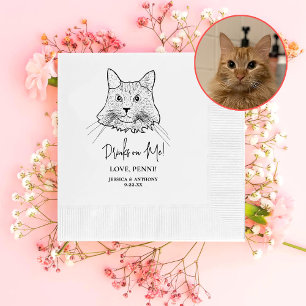 Maine Coon Cat Personalised Drinks On Me Napkin