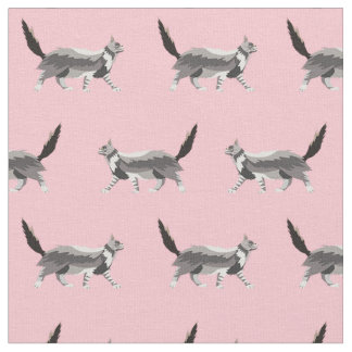 maine coon cat pink fabric