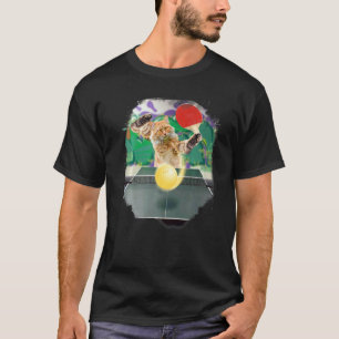 Maine Coon Cat Playing Table Tennis Ping Pong Prem T-Shirt
