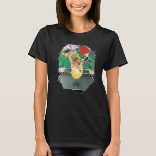 Maine Coon Cat Playing Table Tennis Ping Pong Prem T-Shirt