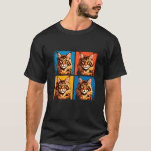 Maine Coon Cat Pop Art Funny for Cat Owners and Lo T-Shirt
