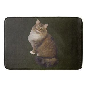Maine Coon Cat Portrait Bath Mat