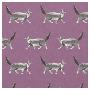 maine coon cat purple fabric