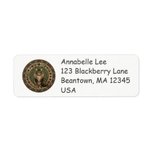 Maine Coon Cat Quilt Return Address Label