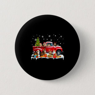 Maine Coon Cat Red Truck Christmas Tree Santa Ugly 6 Cm Round Badge